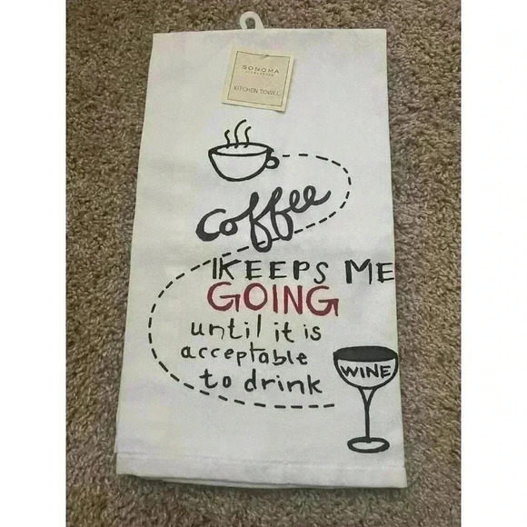 Sonoma Other - NWT Sonoma Kitchen Towel | Coffee Keeps Me Going